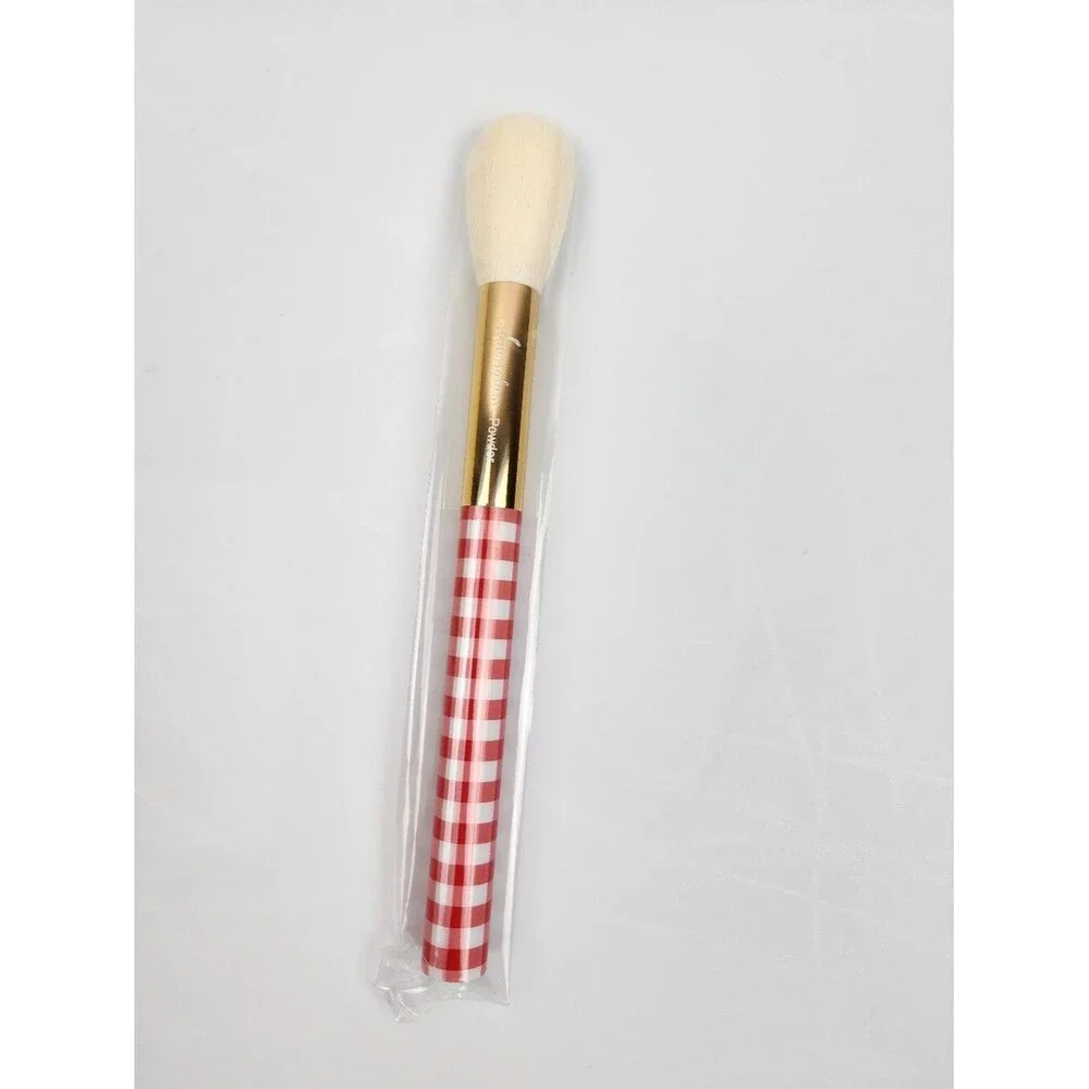 SLMISSGLAM Gingham Face Brush With red gingham handle And crystal embellishment
